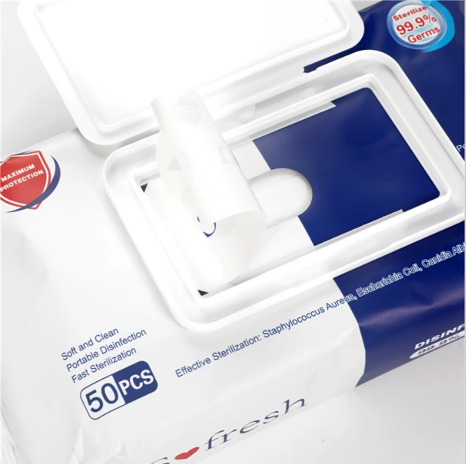 Wholesale 50 Sheets Big Bag Adult Hygiene Alchohol Wet Wipes