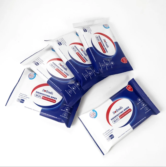 Wholesale 50 Sheets Big Bag Adult Hygiene Alchohol Wet Wipes