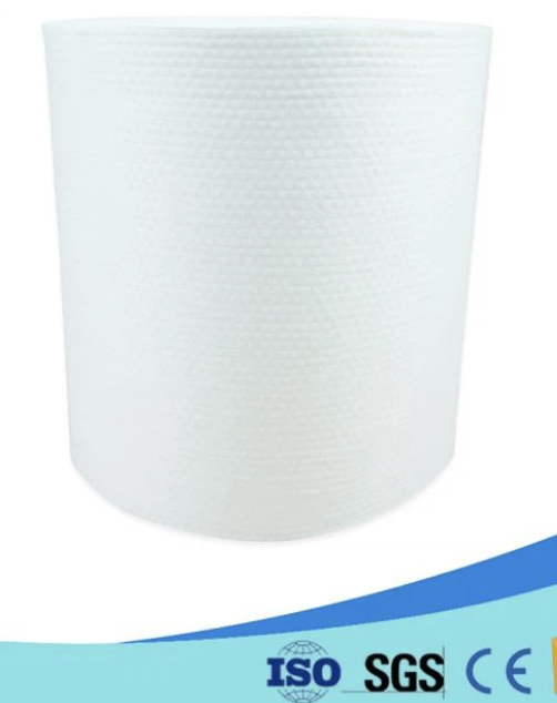 Prekrižana lapped Big Dot Super mehka viskoza poliester Spunlace Netkana tkanina Surovina za proizvodnjo mokrih robčkov za enkratno uporabo